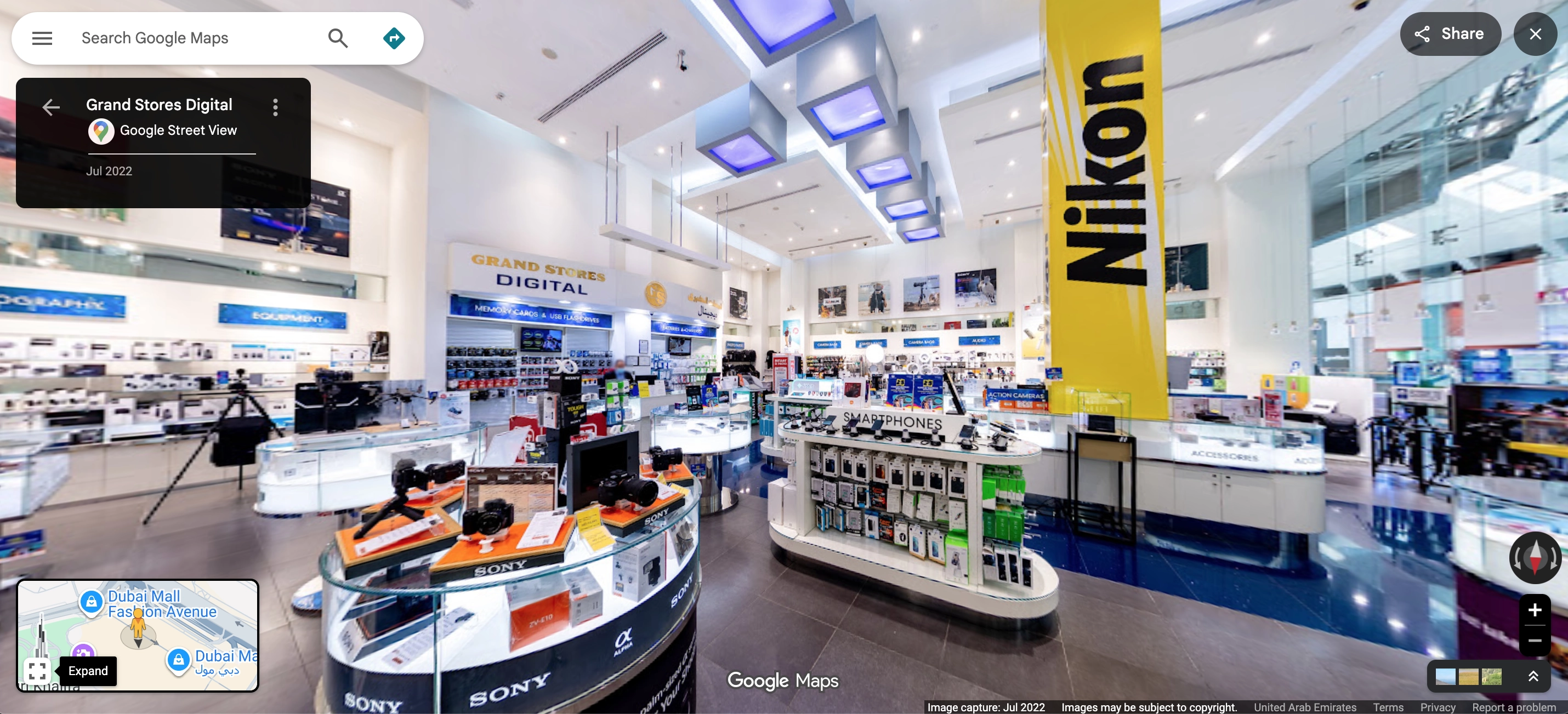 Google Street View imagery published for a Dubai business location